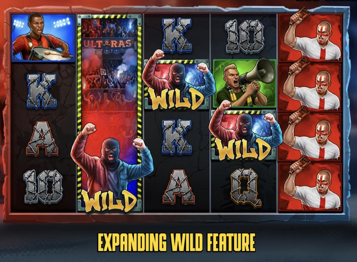 Ultras Expanding Wild feature on reels two three and four